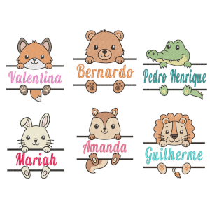 Pacote de Matrizes Animais com Nomes (Pontos Leves)