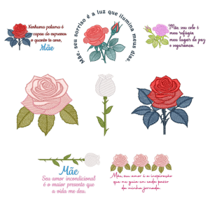 Pacote de Matrizes Flores e Mensagens para Mães (Pontos Leves)