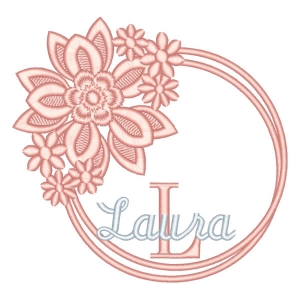 Letra e Nome em Modura com Floral