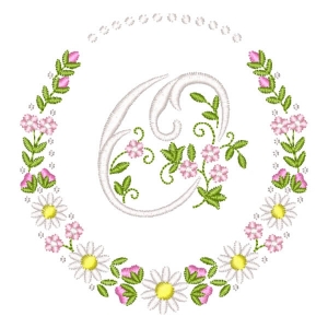 Letra O em Moldura Floral