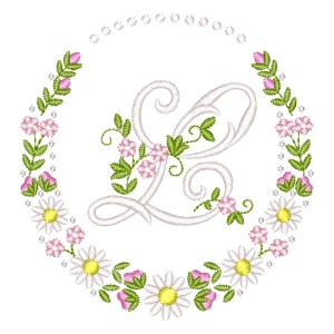 Letra L em Moldura Floral