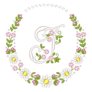 Letra I em Moldura Floral