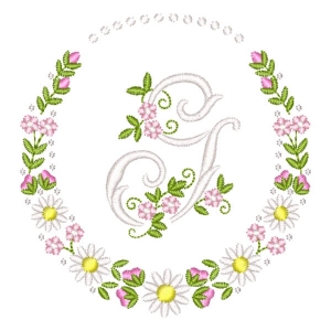 Letra G em Moldura Floral