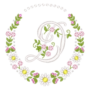 Letra D em Moldura Floral