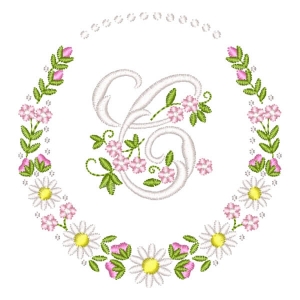 Letra C em Moldura Floral