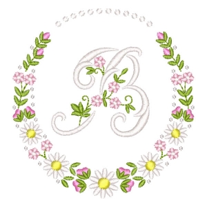 Letra B em Moldura Floral