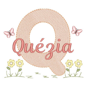 Alfabeto no Jardim com Nome Letra Q (Pontos Leves)