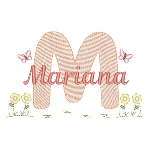 Alfabeto no Jardim com Nome Letra M (Pontos Leves)