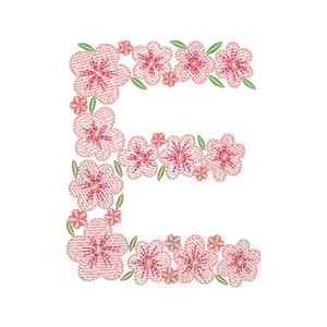 Letra E Floral (Pontos Leves)