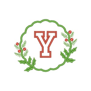 Letra Y Natalina em Moldura (Aplique)