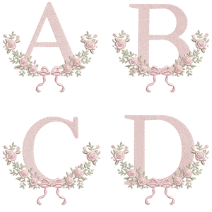 Alfabeto Arranjo de Rosas ( Pontos Leves )