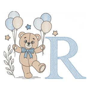 Monograma Ursinho e Letra R (Pontos Leves)