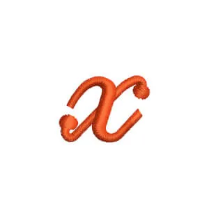 Matriz de bordado Edwardian script x minusculo Matriz de bordado Edwardian script x minusculo