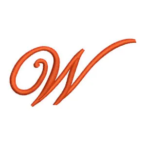 Matriz de bordado Edwardian script w maiusculo Matriz de bordado Edwardian script w maiusculo