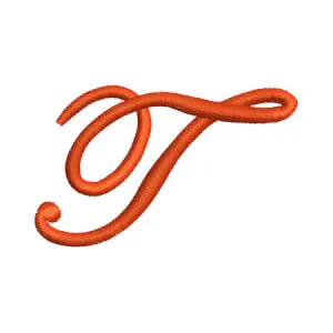 Matriz de bordado Edwardian script T maiusculo Matriz de bordado Edwardian script T maiusculo