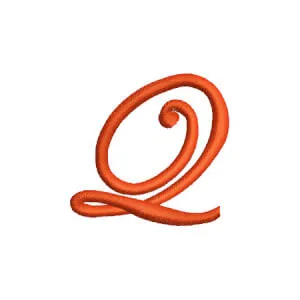 Matriz de bordado Edwardian script Q maiusculo Matriz de bordado Edwardian script Q maiusculo