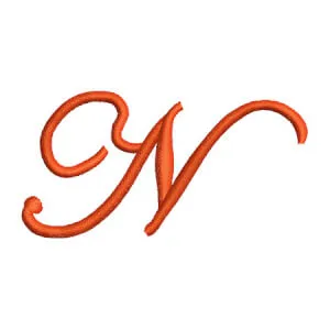 Matriz de bordado Edwardian script N maiusculo Matriz de bordado Edwardian script N maiusculo