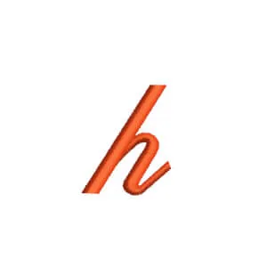 Matriz de bordado Edwardian script h minusculo Matriz de bordado Edwardian script h minusculo