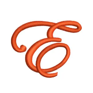 Matriz de bordado Edwardian script E maiusculo Matriz de bordado Edwardian script E maiusculo