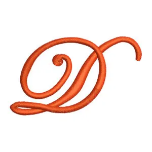 Matriz de bordado Edwardian script D maiusculo Matriz de bordado Edwardian script D maiusculo