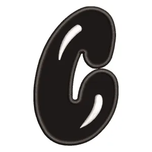 Matriz de bordado Letra C Boomb (Aplique) Matriz de bordado Letra C Boomb (Aplique)