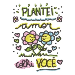 Matriz de bordado Frase Plantei (Pontos Leves) Matriz de bordado Frase Plantei (Pontos Leves)