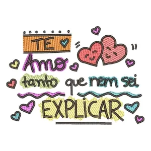 Matriz de bordado Frase Te Amo (Pontos Leves) Matriz de bordado Frase Te Amo (Pontos Leves)