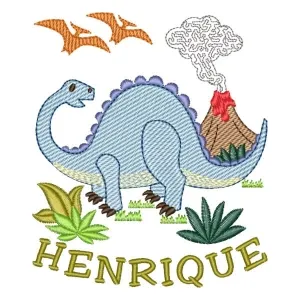 Matriz de bordado Dinossauro e Nome (Pontos Leves) Matriz de bordado Dinossauro e Nome (Pontos Leves)