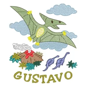 Matriz de bordado Dinossauro e Nome (Pontos Leves) Matriz de bordado Dinossauro e Nome (Pontos Leves)