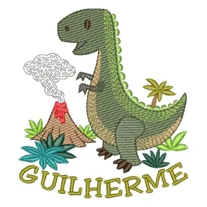 Matriz de bordado Dinossauro e Nome (Pontos Leves) Matriz de bordado Dinossauro e Nome (Pontos Leves)