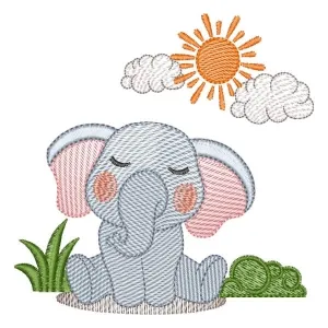 Matriz de bordado Elefante Cute (Pontos Leves) Matriz de bordado Elefante Cute (Pontos Leves)
