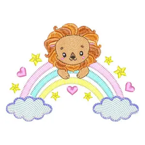 Matriz de bordado Leão e Arco-Íris (Pontos Leves) Matriz de bordado Leão e Arco-Íris (Pontos Leves)