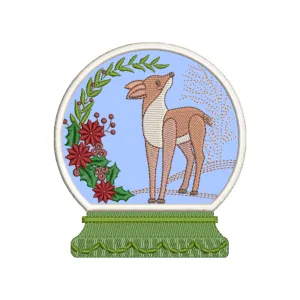 Matriz de bordado Cervo no Globo de Neve (Aplique) Matriz de bordado Cervo no Globo de Neve (Aplique)