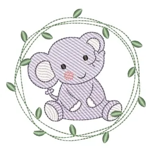 Matriz de bordado Elefante em Moldura (Pontos Leves) Matriz de bordado Elefante em Moldura (Pontos Leves)
