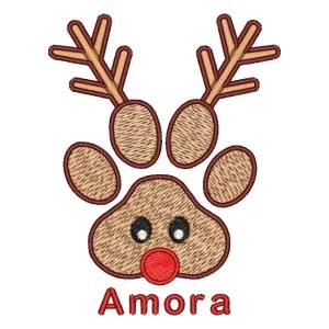 Matriz de bordado Bandana Pet de Rena com Nome Matriz de bordado Bandana Pet de Rena com Nome