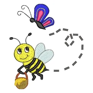 Matriz de bordado Abelha e Borboleta Matriz de bordado Abelha e Borboleta