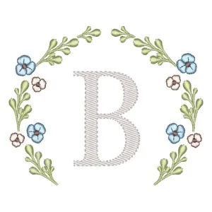 Matriz de bordado Letra B Moldura Floral Matriz de bordado Letra B Moldura Floral