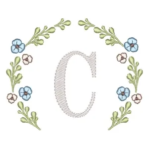 Matriz de bordado Letra C Moldura Floral Matriz de bordado Letra C Moldura Floral