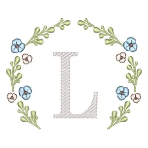 Matriz de bordado Letra L Moldura Floral Matriz de bordado Letra L Moldura Floral