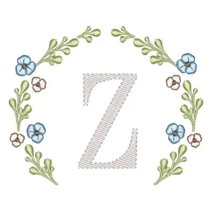 Matriz de bordado Letra Z Moldura Floral Matriz de bordado Letra Z Moldura Floral