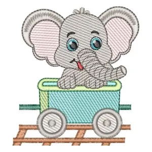 Matriz de bordado Elefante no Trem (Pontos Leves) Matriz de bordado Elefante no Trem (Pontos Leves)