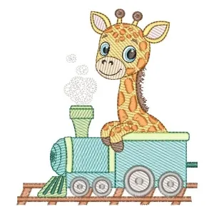 Matriz de bordado Girafa no Trem (Pontos Leves) Matriz de bordado Girafa no Trem (Pontos Leves)