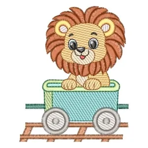 Matriz de bordado Leão no Trem (Pontos Leves) Matriz de bordado Leão no Trem (Pontos Leves)