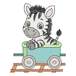 Matriz de bordado Zebra no Trem (Pontos Leves) Matriz de bordado Zebra no Trem (Pontos Leves)