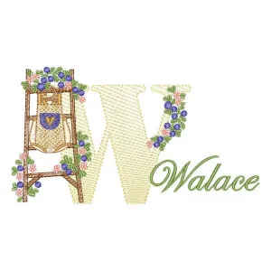 Matriz de bordado Monograma com Nome Letra W Matriz de bordado Monograma com Nome Letra W