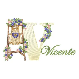 Matriz de bordado Monograma com Nome Letra V Matriz de bordado Monograma com Nome Letra V