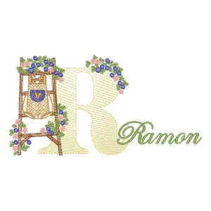 Matriz de bordado Monograma com Nome Letra R Matriz de bordado Monograma com Nome Letra R