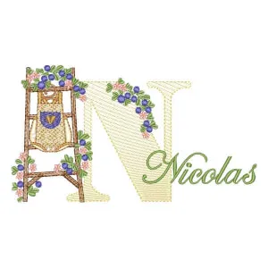 Matriz de bordado Monograma com Nome Letra N Matriz de bordado Monograma com Nome Letra N