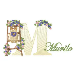 Matriz de bordado Monograma com Nome Letra M Matriz de bordado Monograma com Nome Letra M