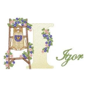 Matriz de bordado Monograma com Nome Letra I Matriz de bordado Monograma com Nome Letra I